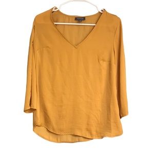 ModCloth gold mustard top blouse shirt medium